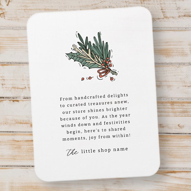 Small Business Modern Minimalist Holiday Thank You Magnet (Creator Uploaded)