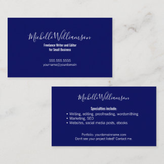 Small Business Owner Entrepreneur Navy Blue Card