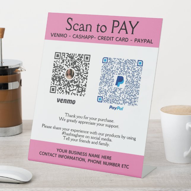 Small Business PayPal Pay Here Pedestal Sign (In SItu)