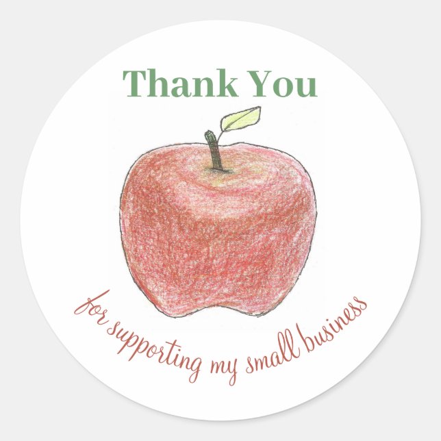 Small business product labels with apple (Front)