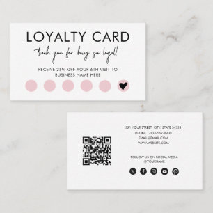 Small Business QR Code Loyalty Reward Discount Card