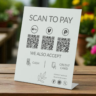 Small Business QR Code Payment - Scan to Pay Pedestal Sign