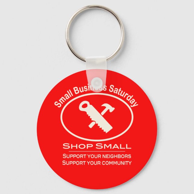 Small Business Saturday Hardware (white) Keychain (Front)