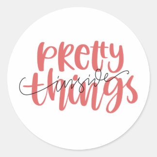Small Business Shipping Pretty Things Inside  Classic Round Sticker