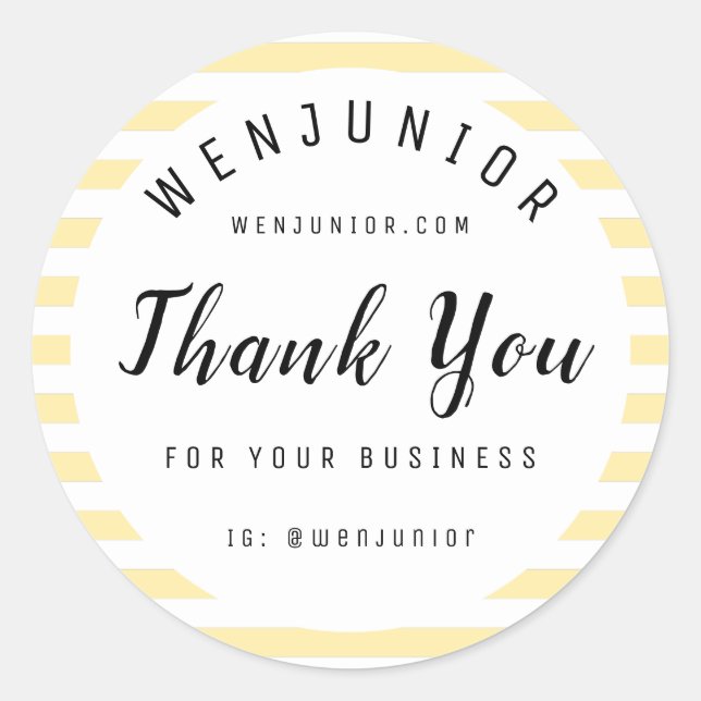 Small Business Thank You Appreciation Business  Classic Round Sticker (Front)