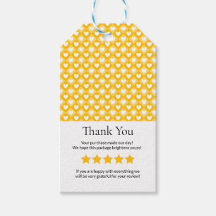 Small Business Thank You Card   Handmade Style Yel Gift Tags
