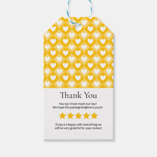 Small Business Thank You Card   Handmade Style Yel Gift Tags