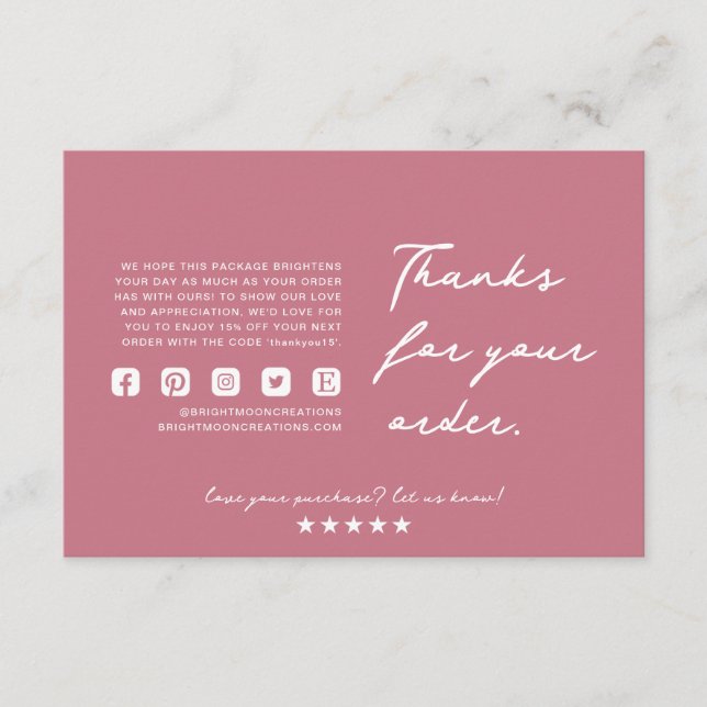 Small Business Thank You Card – Order Appreciation (Front)