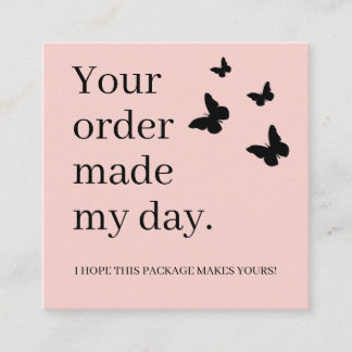Small Business Thank You Customer Appreciation  Square Business Card