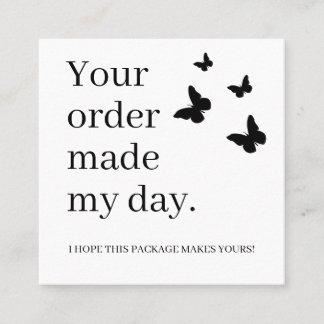 Small Business Thank You Customer Appreciation  Square Business Card