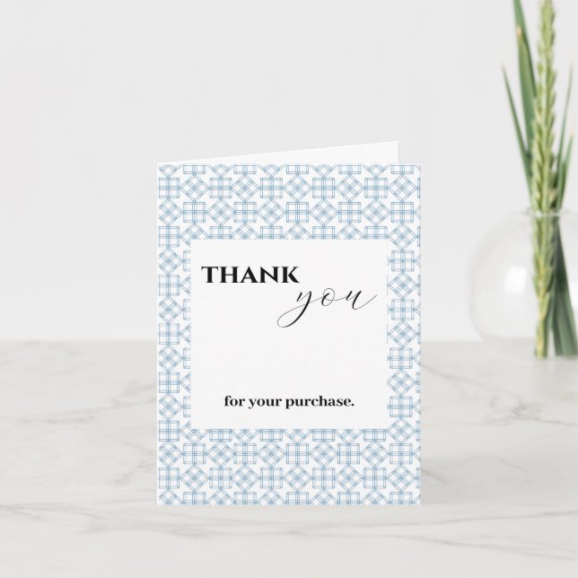 small Business Thank You For Purchase  Note Card (Front)