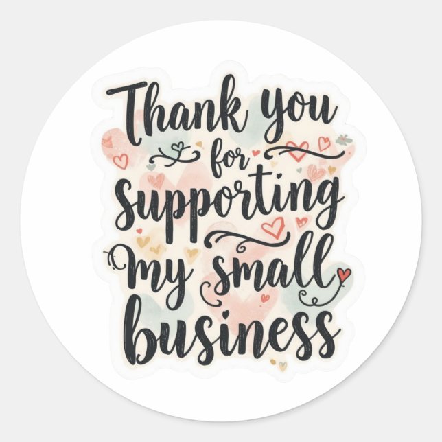 Small Business Thank You Round Sticker (Front)