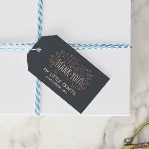 Small business thank you script typography gift tags