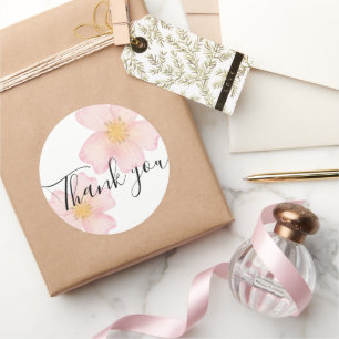 Small Business Thank You Sticker - Pink Floral