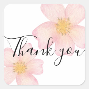 Small Business Thank You Sticker - Pink Floral