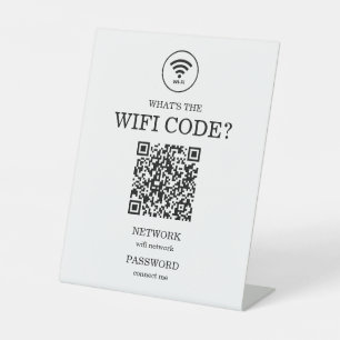 Small Business What's The Wifi QR Code  Pedestal Sign