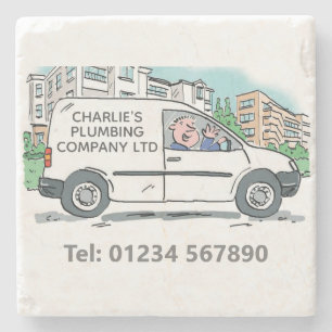 Small Business with Name on Company Van Stone Coaster