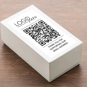 Small Business Your Logo QR Code Thank You Sticker