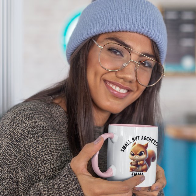 Small But Aggressive Cute & Angry Squirrel, Funny Mug (Creator Uploaded)
