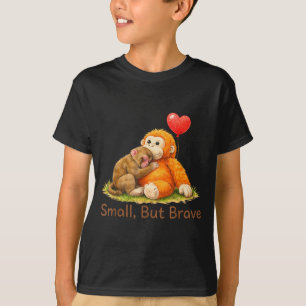 Small but brave cute punch monkey love design T-Shirt