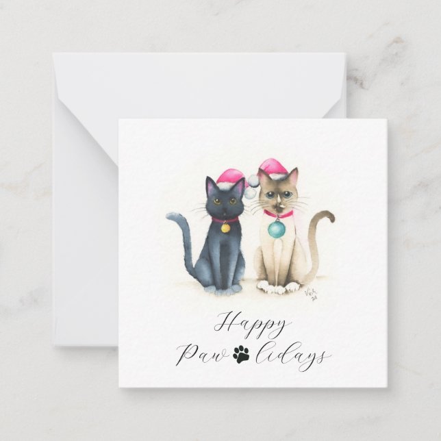 Small Cat Christmas Cards (Front)