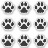 Small Cat Paw Prints Black Animal Tracks Stickers