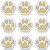 Small Cat Paw Prints Tan Animal Tracks Stickers