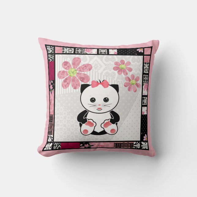 Small cat throw pillow (Front)