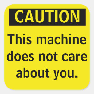 Small  Caution Parody Warning Sticker