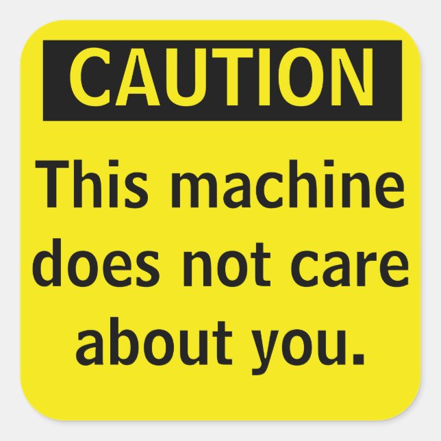 Small  Caution Parody Warning Sticker (Front)