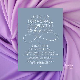 Small Celebration of Big Love, Elegant Minimalist Invitation