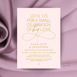 Small Celebration of Big Love, Elegant Minimalist Invitation