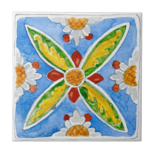 Small ceramic tile Sicily-inspired “Marsala”
