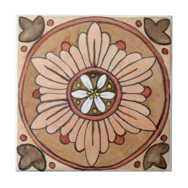 Small ceramic tile Sicily-inspired “Mozia” (Front)