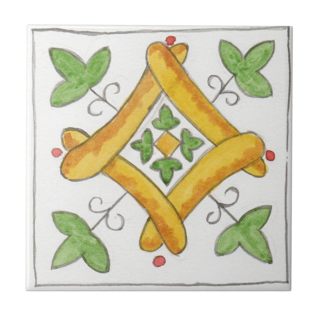 Small ceramic tile Sicily-inspired “Napola” (Front)