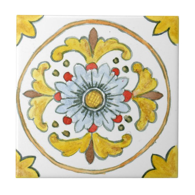 Small ceramic tile Sicily-inspired “Nubia” (Front)