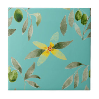 Small ceramic tile Sicily-inspired “Olive”