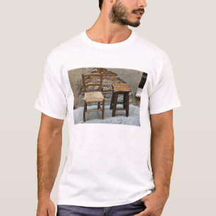 Small chair and stool, Pienza, Italy T-Shirt