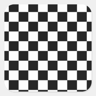 Small Chequered Board Pattern Square Sticker