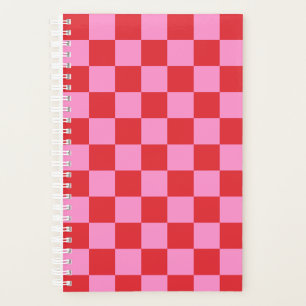 Small Cherry Red and Pink Checkerboard Planner