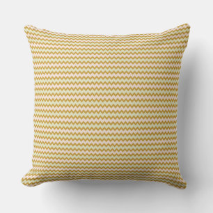 Small chevron pattern in natural yellow pink green throw pillow
