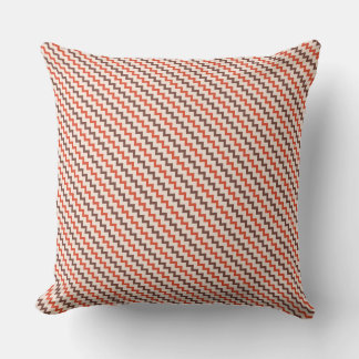Small chevron pattern natural red pink brown throw pillow