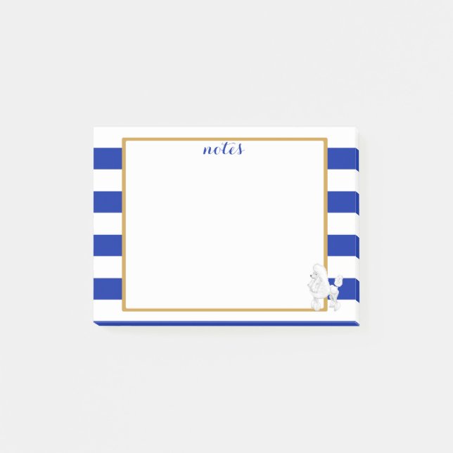 Small Chic Poodle Post It Notes (Front)