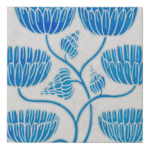 Small chinoiserie Blue tile wall art - indigo 8x8
