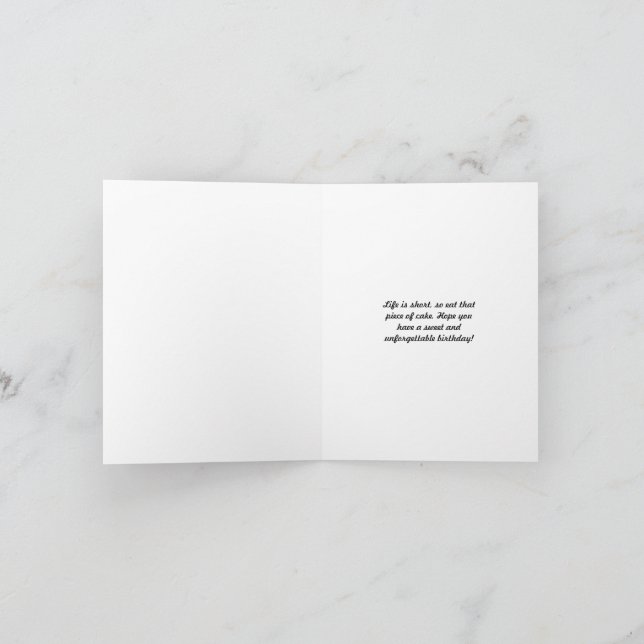 Small Chocolate Caramel Torte Birthday Card (Inside)