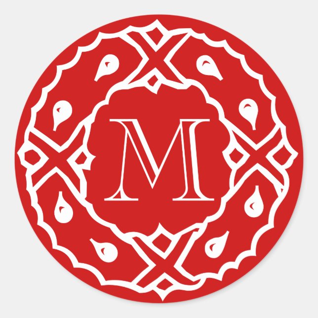 Small Christmas envelope seal with wreath monogram (Front)