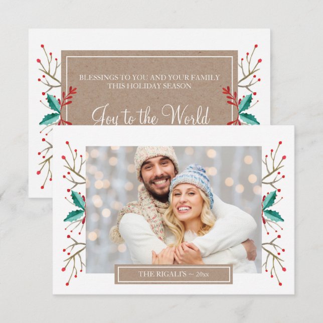 Small Christmas Family Photo Greeting Card (Front/Back)