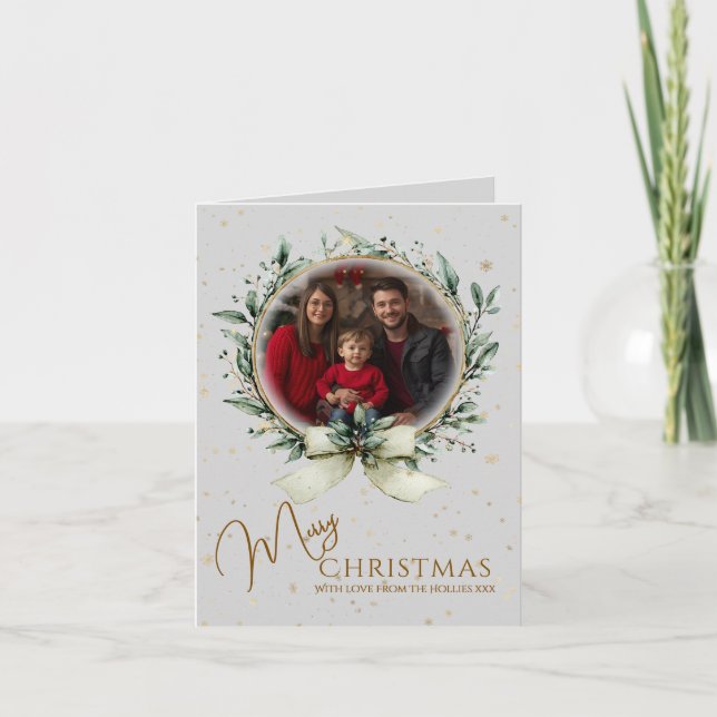  Small Christmas Photo Card Folded Greeting Card (Front)