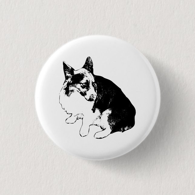 Small Circle, Big Ears 1 Inch Round Button (Front)