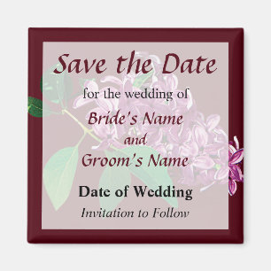Small Cluster of Pink Lilacs Save the Date Magnet